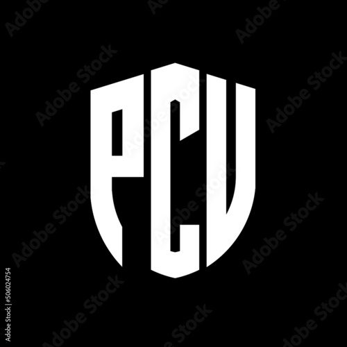 PCV letter logo design. PCV modern letter logo with black background. PCV creative  letter logo. simple and modern letter logo. vector logo modern alphabet font overlap style. Initial letters PCV  photo