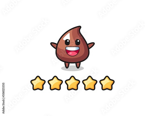 the illustration of customer best rating, choco chip cute character with 5 stars © heriyusuf