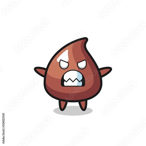 wrathful expression of the choco chip mascot character
