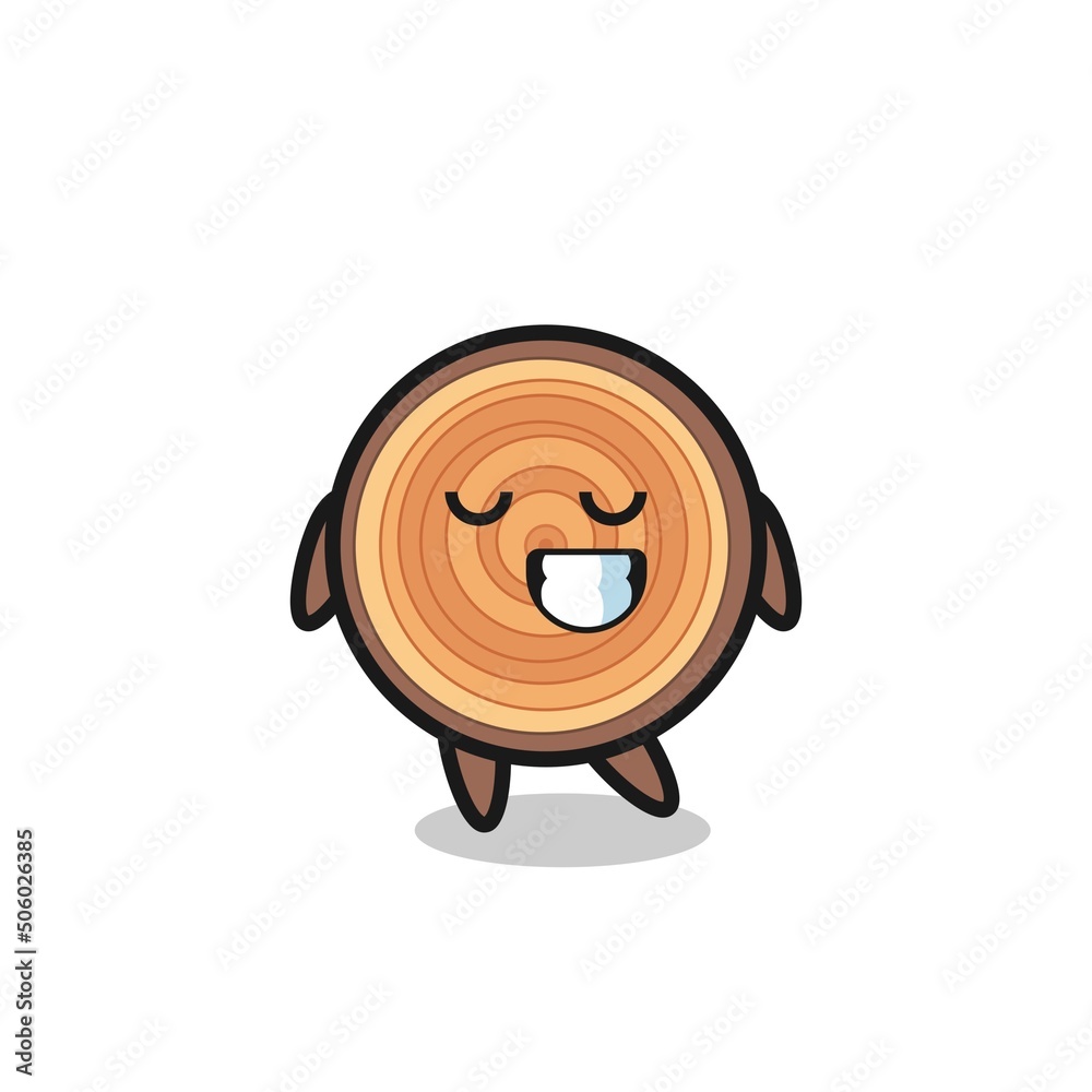 wood grain cartoon illustration with a shy expression wood grain cartoon illustration with a shy expression