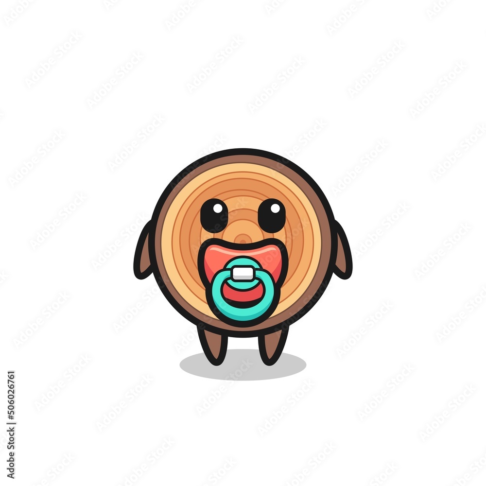 baby wood grain cartoon character with pacifier baby wood grain cartoon character with pacifier