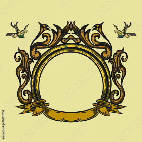 Hand Drawn Royals Frame Vintage 