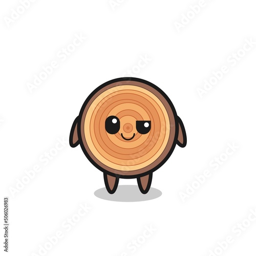 wood grain cartoon with an arrogant expression