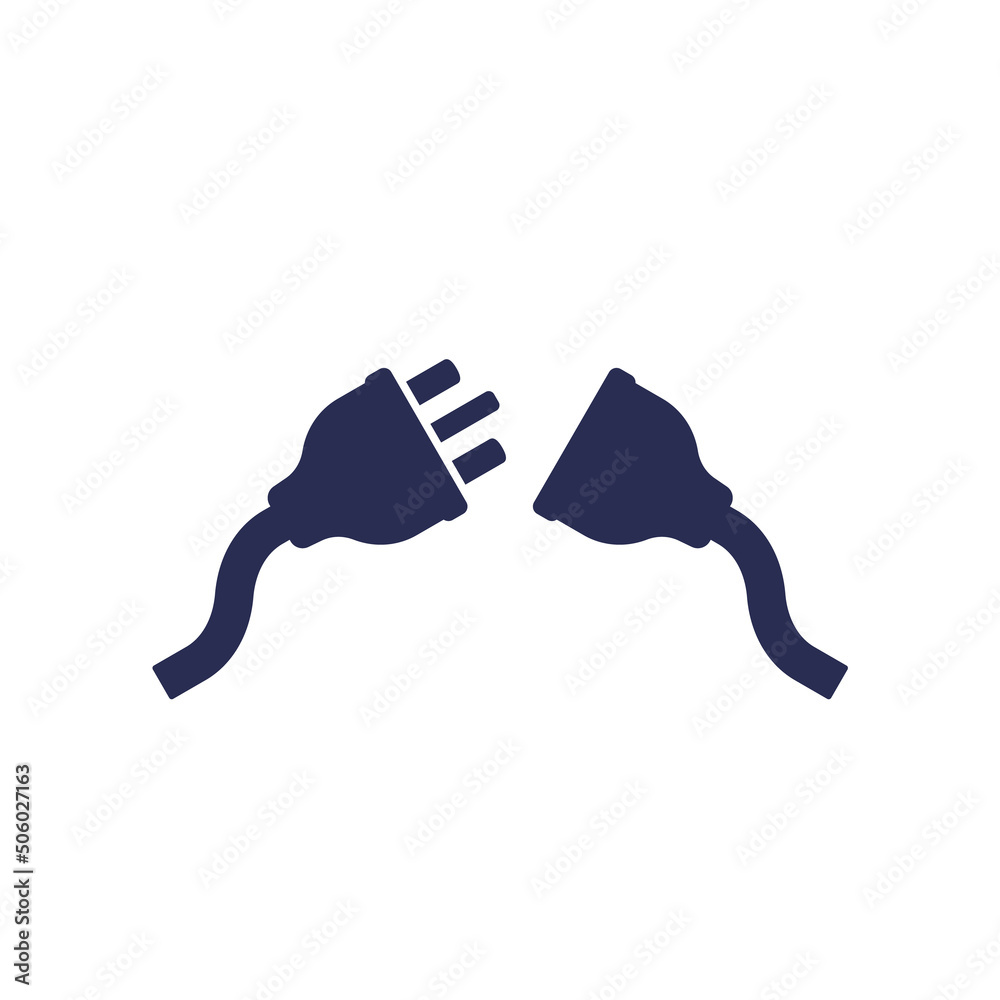 electric plug disconnected from a socket icon electric plug disconnected from a socket icon