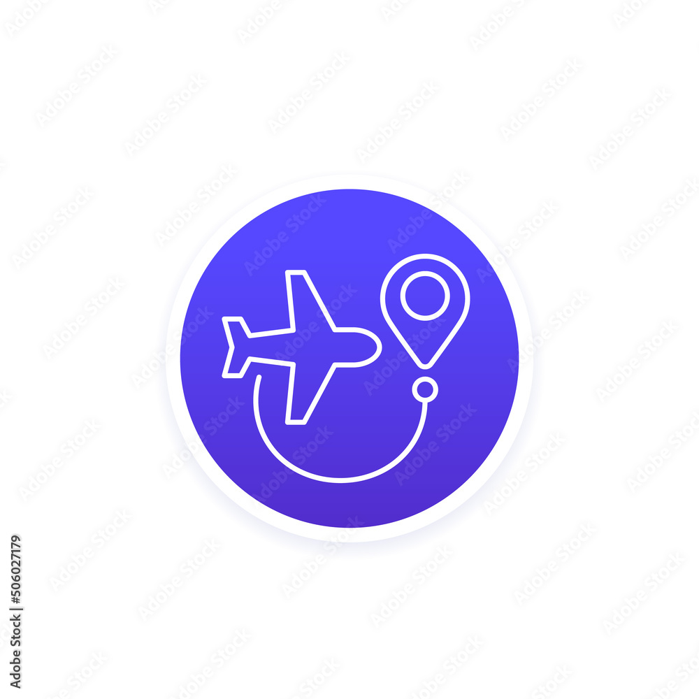 Flight route line icon, vector Flight route line icon, vector