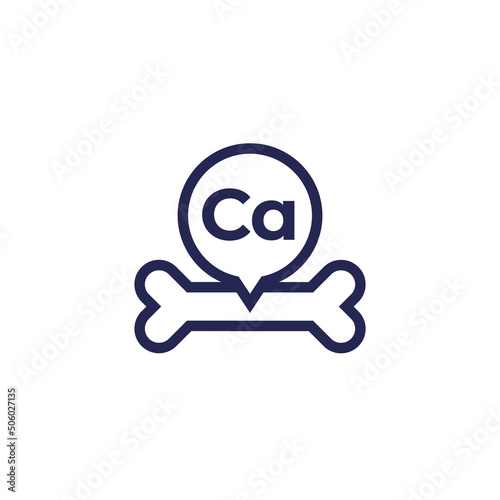 Calcium for bones icon on white