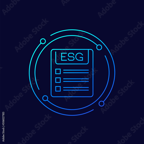 ESG icon with a checklist, linear design