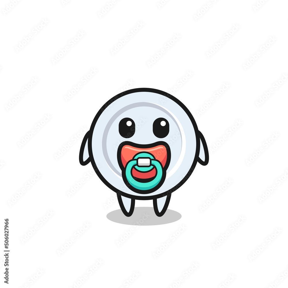 baby plate cartoon character with pacifier baby plate cartoon character with pacifier