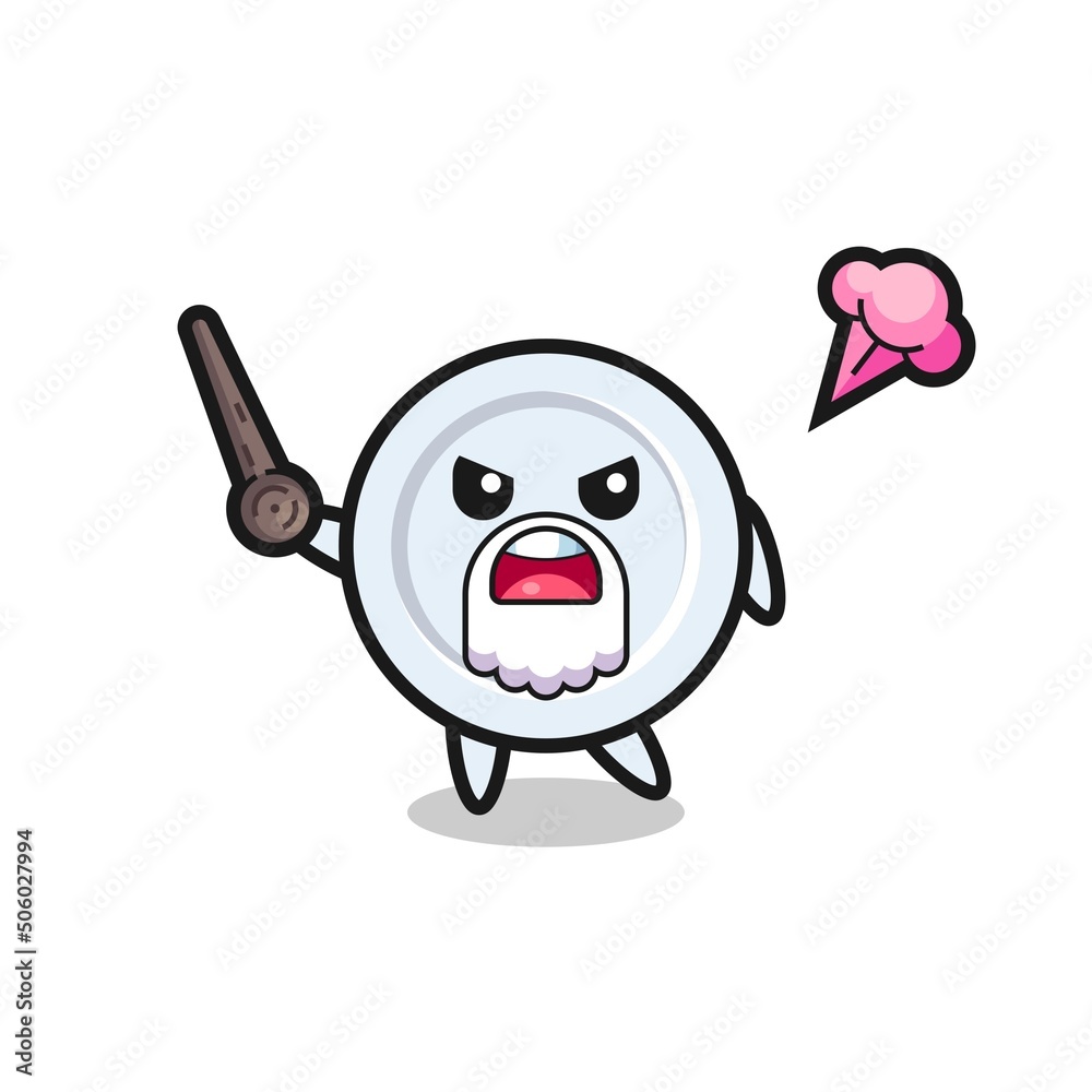 Fototapeta premium cute plate grandpa is getting angry