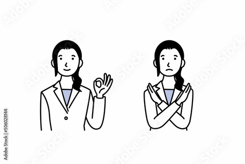 OK・NGサインをする女性医師