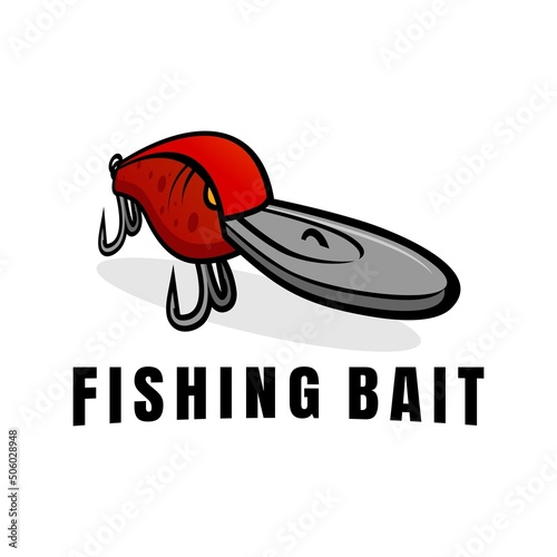 fishing bait design logo icon vector