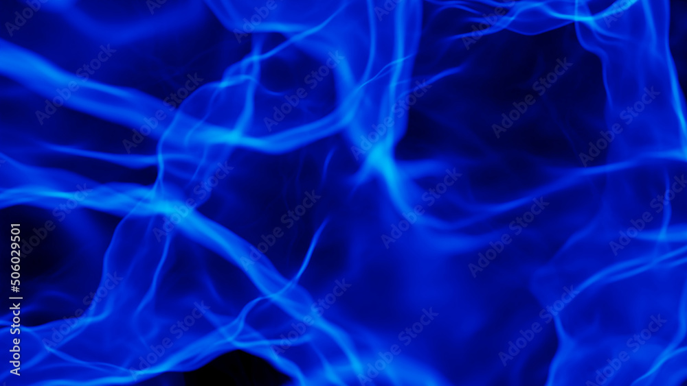Blue smoke isolated on black, abstract background with natural smoke texture, 3D render illustration. Blue smoke isolated on black, abstract background with natural smoke texture, 3D render illustration.