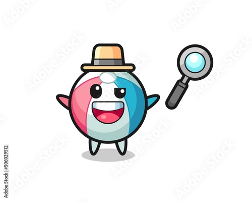 illustration of the beach ball mascot as a detective who manages to solve a case © heriyusuf