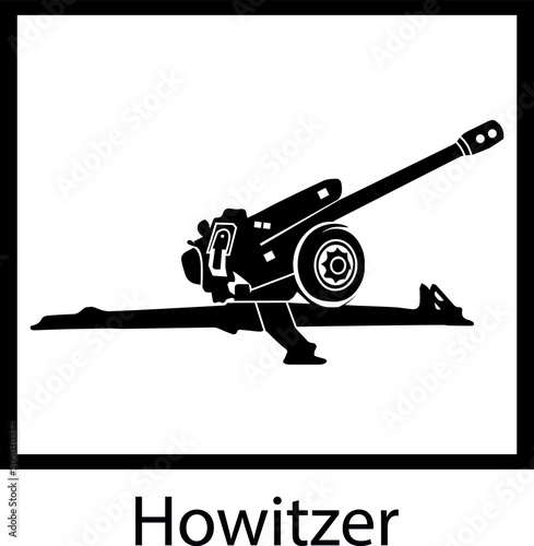 Vector isolated illustration Howitzer silhouette