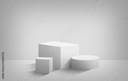 Product Display Mockup for presentation on isolated background. 3d background products minimal podium scene. Stand to show cosmetic products. Stage showcase on pedestal studio white podium