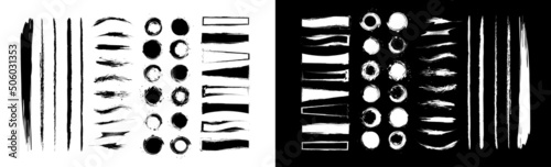 躍動ある筆・水彩ブラシイラストセット