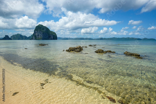 Las Cabanas beach in El Nido., Palawan, Philippines. photo