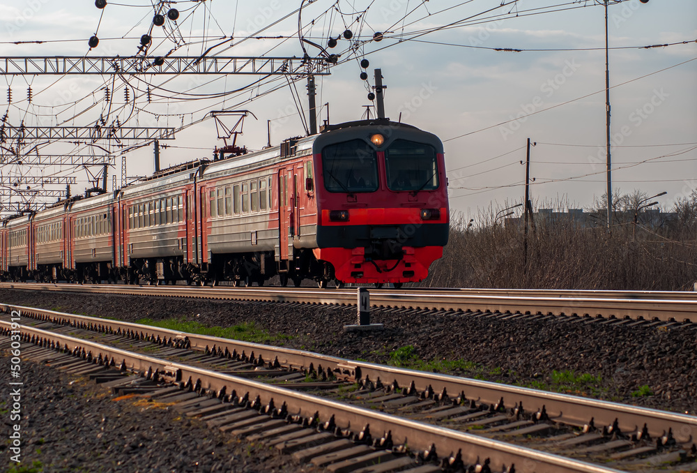 Fototapeta premium Trains and train rides. Railway lines and railway stations in Russia.