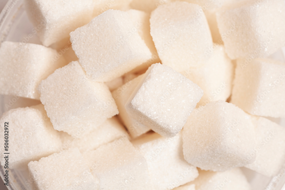 Cube of white sugar, top view Cube of white sugar, top view