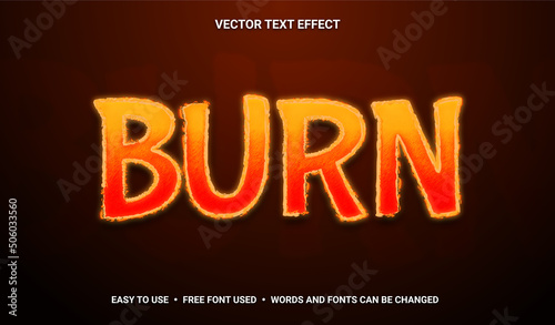 Burn Editable Vector Text Effect