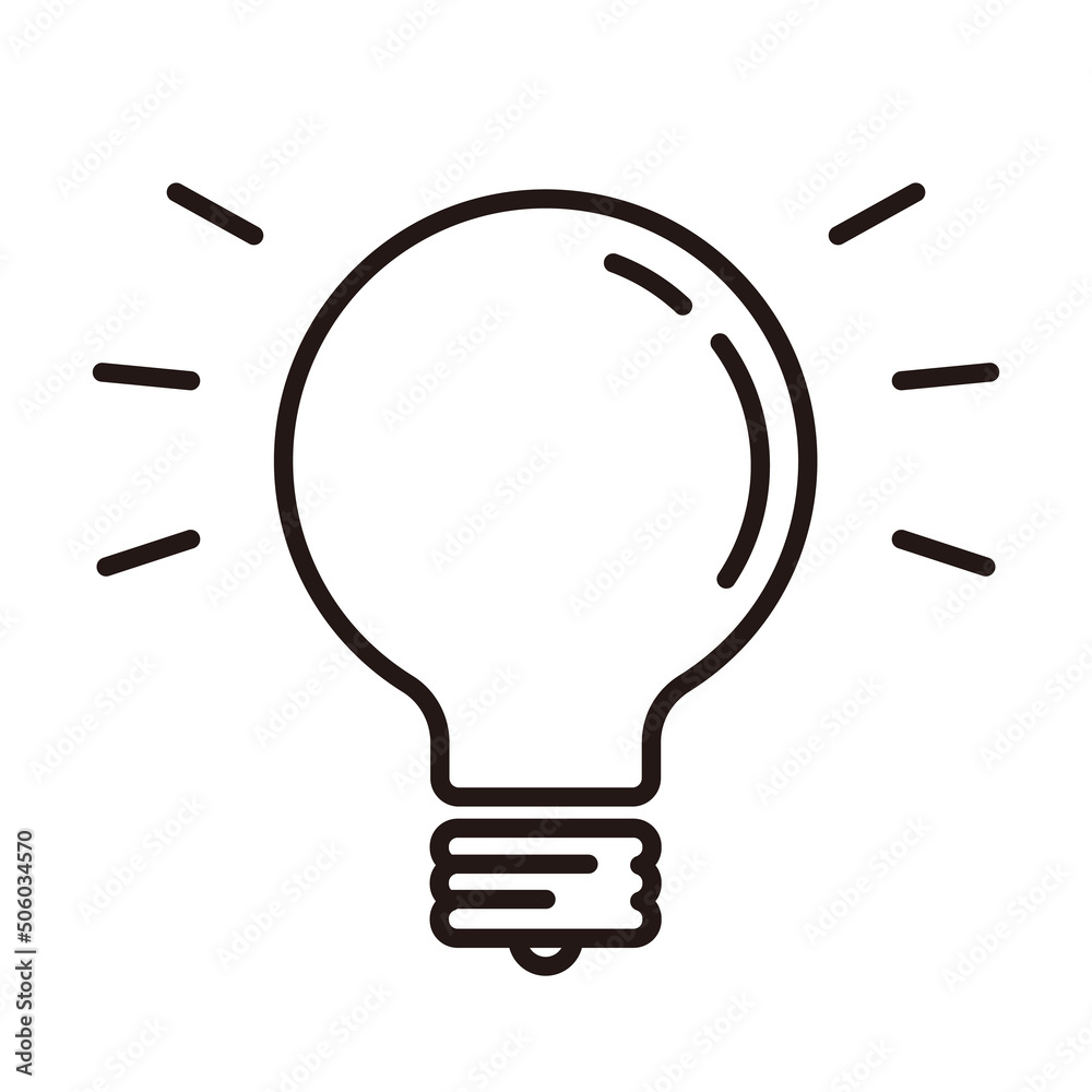 Vector illustration of a glowing light bulb. Vector illustration of a glowing light bulb.