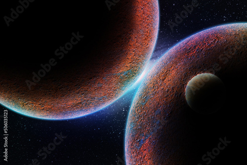 Planets in space. Elements of this image furnished by NASA.