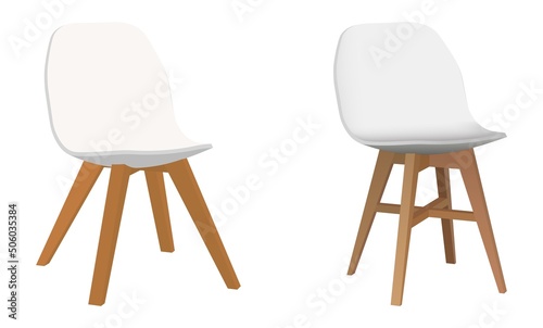 Vector modern chair with white seat