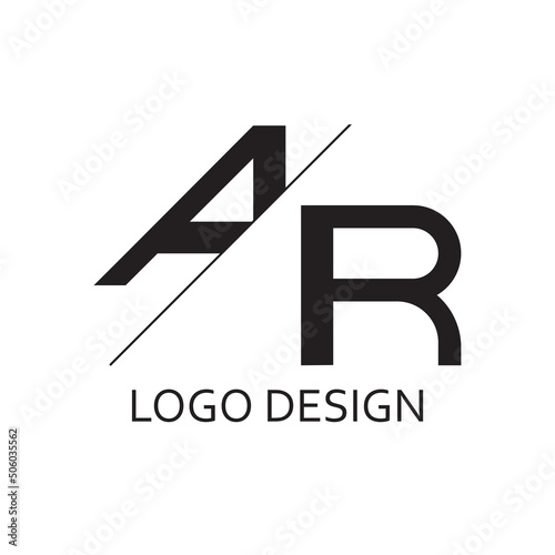 creative letter ar geometric for logo company design