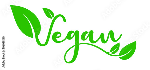 Organic vegan 100% with leaves, Bio, eco icon or symbol. lactose free, vegan, no meat, healthy, fresh food. Green logo. Vegetarian healthy food. Nature, ecology. veganism slogan or quote. Go vegan.