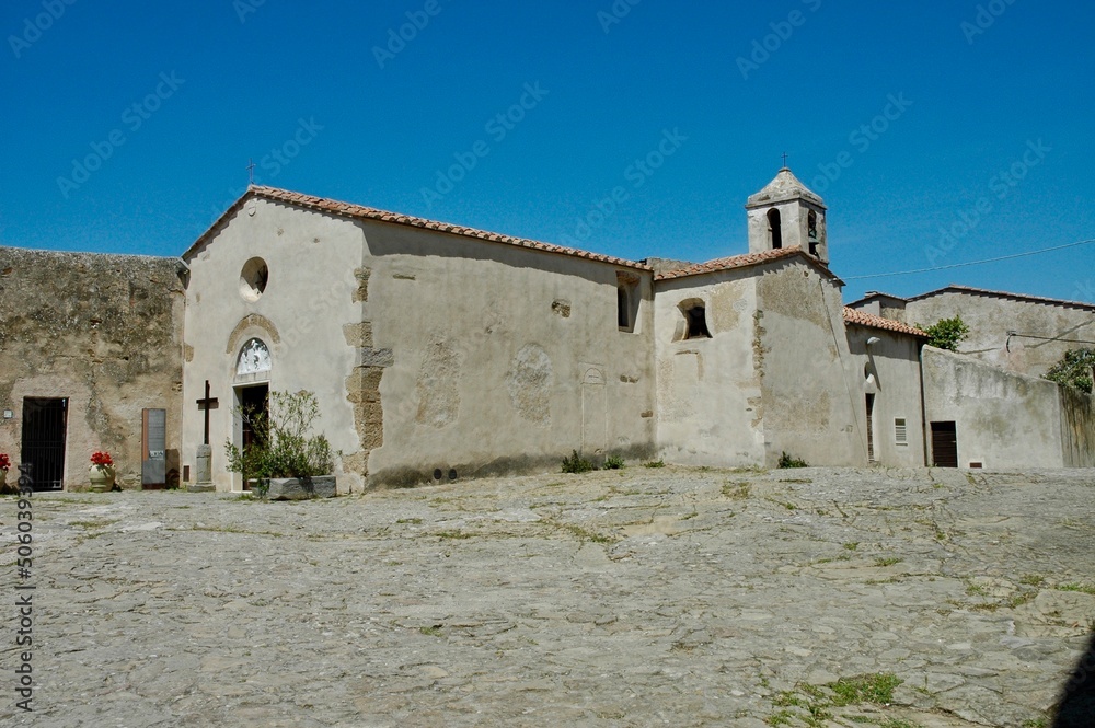 Medieval church within the walls of the castle of Populonia (Livorno).