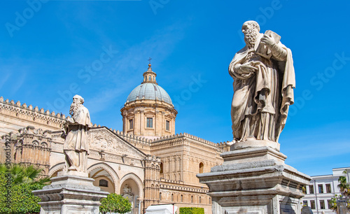 Panoramic view of the Cattedrale di Santa Maria in Cagliari - the capital of the Italian island of Sardinia