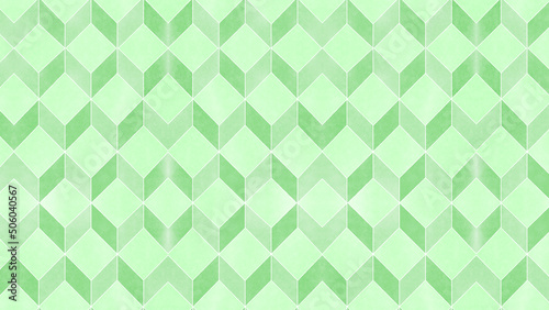 緑色の四角形のシームレスパターンのイラスト