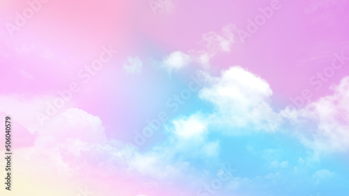 beauty sweet pastel purple blue colorful with fluffy clouds on sky. multi color rainbow image. abstract fantasy growing light © Topfotolia
