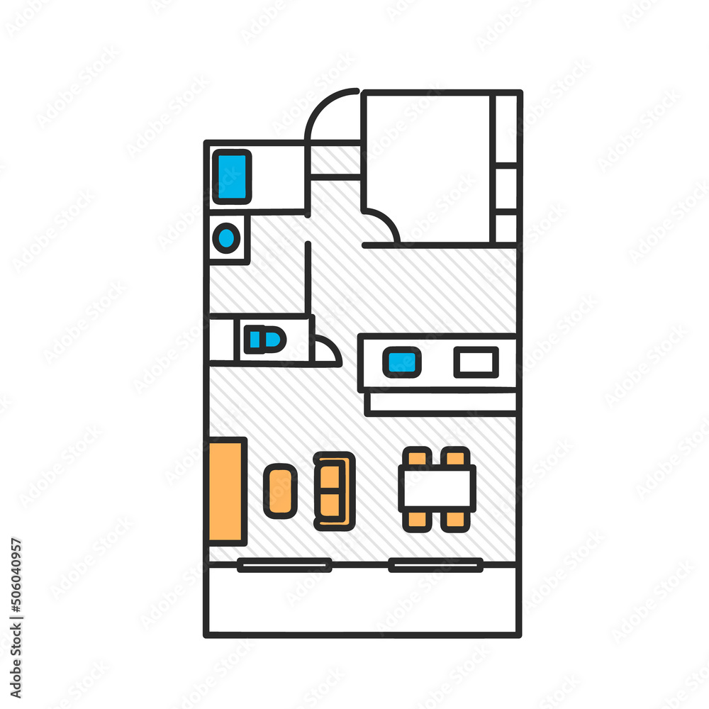 一戸建て・マイホーム・賃貸などの住宅の間取り図のイメージイラスト素材 一戸建て・マイホーム・賃貸などの住宅の間取り図のイメージイラスト素材