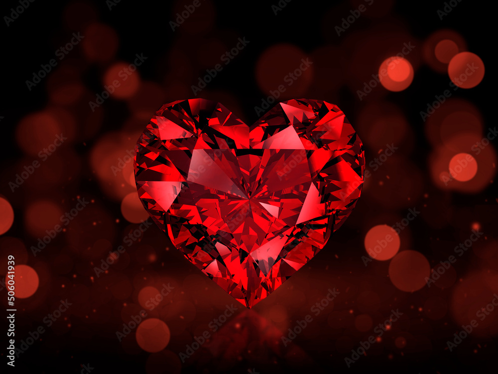 Red heart deals shaped diamond