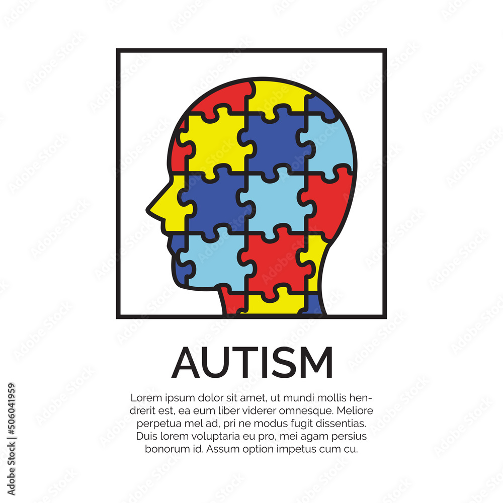 Puzzle head symbol for Autism awareness Puzzle head symbol for Autism awareness
