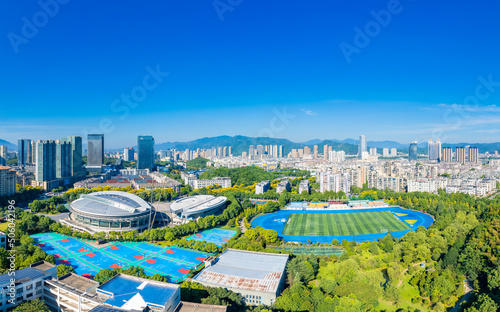 Urban environment of Tonglu County Gymnasium, Zhejiang province, China