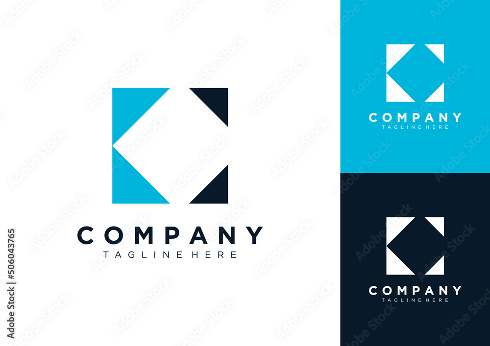 Naklejka premium Initial Letter CK, KC logo design template.