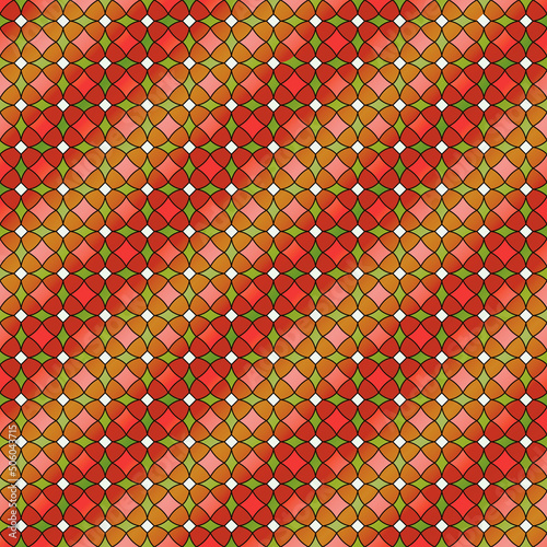 Seamless, Vector Image of Stylized Rhombuses and Squares in A Brown-Red Gradient. Can Be Used in Design and Textiles