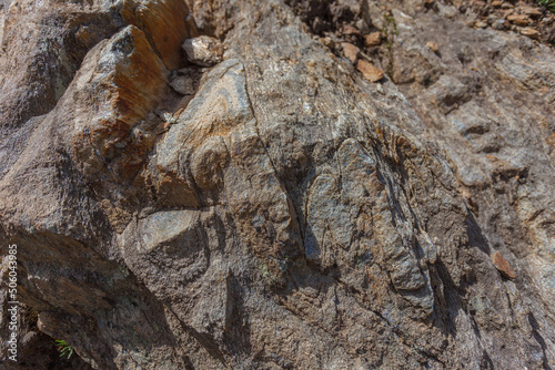 Curious geometry folds in metamorphic rocks of Otztal Crystalline Basement, Vallelunga, Alto Adige Sudtirol, Italy © Gianluca