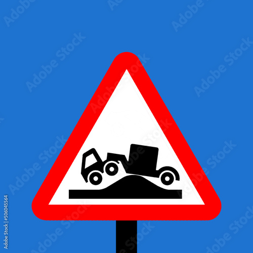 Warning triangle Risk of grounding traffic on this road sign