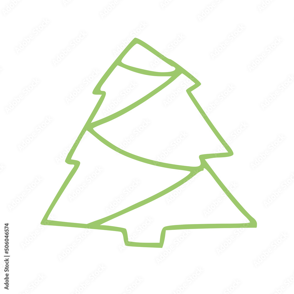 Christmas tree green illustrations isolated on white background Christmas tree green illustrations isolated on white background