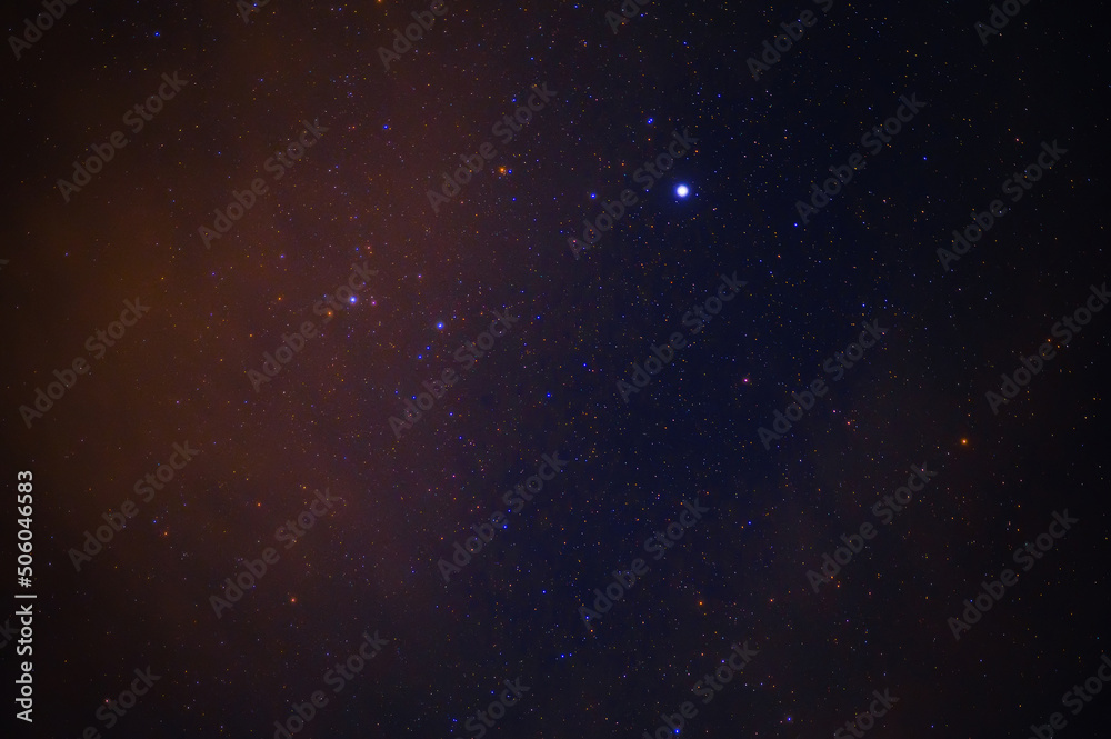 Stars on background of the night starry sky. Milky Way, galaxies and universes on a dark blue background