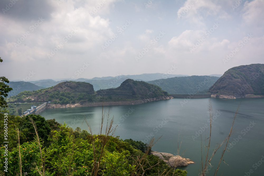 Both Cheruthoni and Idukki Arch Dam which can be seen in a single frame from Hill view park