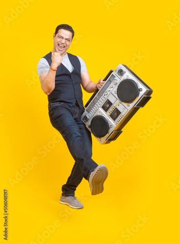 Music center in man's hand....