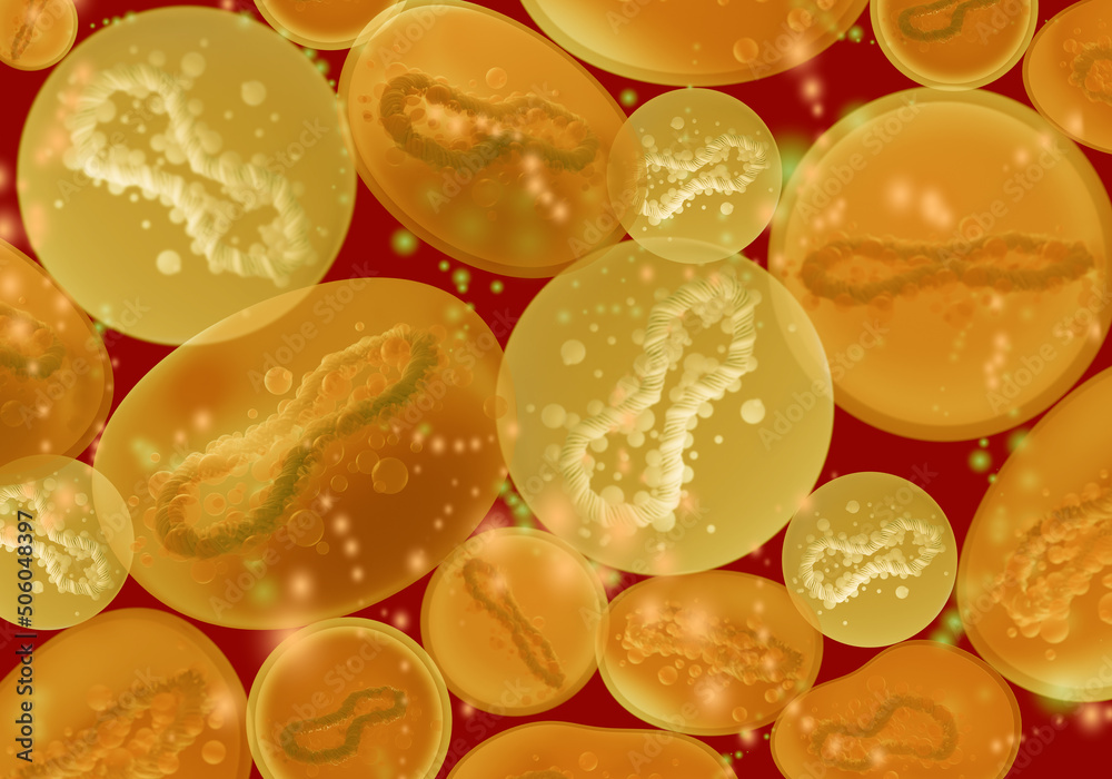 Monkeypox infestation. Smallpox virus blood. Monkeypox poxvirus. Infectious epidemic. Monkeypox yellow molecules in human blood. Monkey fever symptoms concept under microscope. 3d rendering. Monkeypox infestation. Smallpox virus blood. Monkeypox poxvirus. Infectious epidemic. Monkeypox yellow molecules in human blood. Monkey fever symptoms concept under microscope. 3d rendering.
