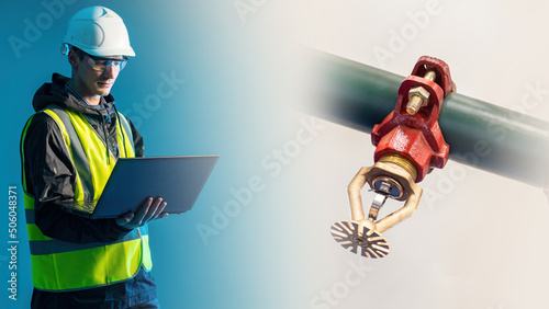 Fire safety sprayer. Male E...