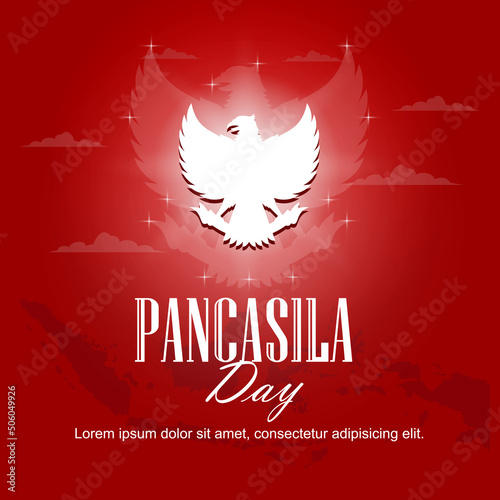 Proud Pancasila Day greetings in red
