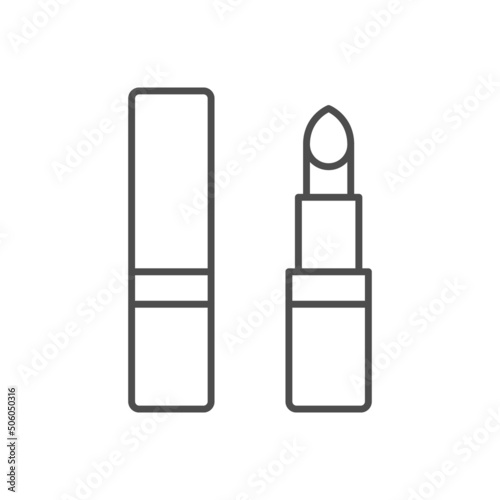 Cosmetic lipstick line outline icon