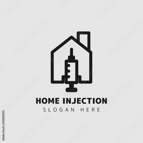 Injection house logo design. vector